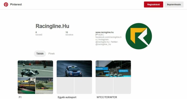 Racingline.hu, már Pinterest-en is!