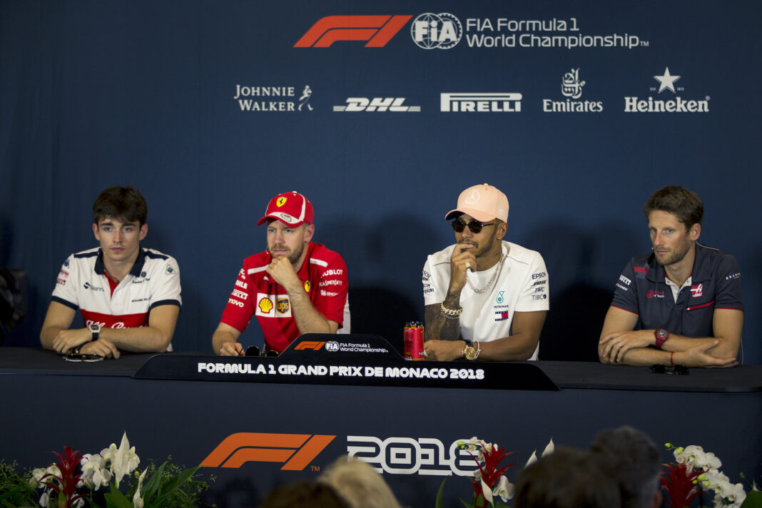 Leclerc, Vettel, Hamilton, Grosjean