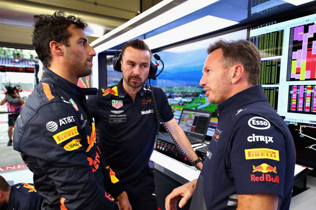 Ricciardo, Rennie, Horner, Red Bull