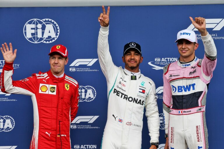 Vettel, Hamilton, Ocon, Spa