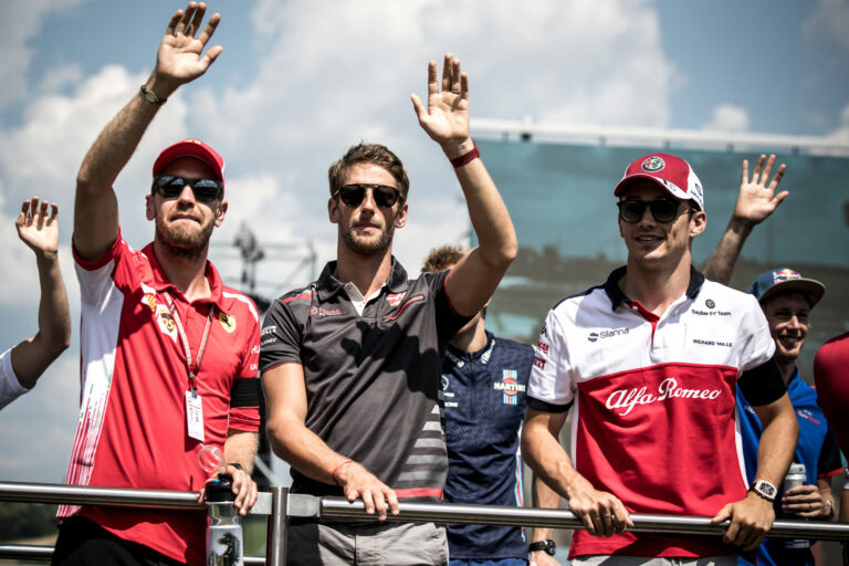 Sebastian Vettel Romain Grosjean Charles Leclerc racingline, racinglinehu, racingline.hu