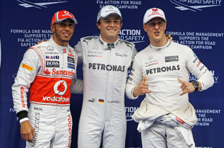 Rosberg, Schumacher, Hamilton, Racingline, F1