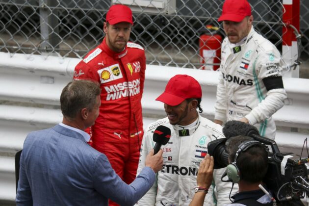 Sebastian Vettel, Lewis Hamilton, Valtteri Bottas., tv