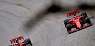 Charles Leclerc, Sebastian Vettel, Ferrari, racingline