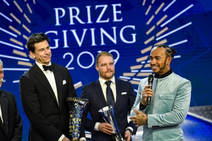 FIA Gála, Toto Wolff, Valtteri Bottas., Lewis Hamilton