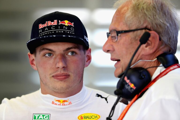 Dr. Helmut Marko & Max Verstappen, Red Bull, racingline.hu
