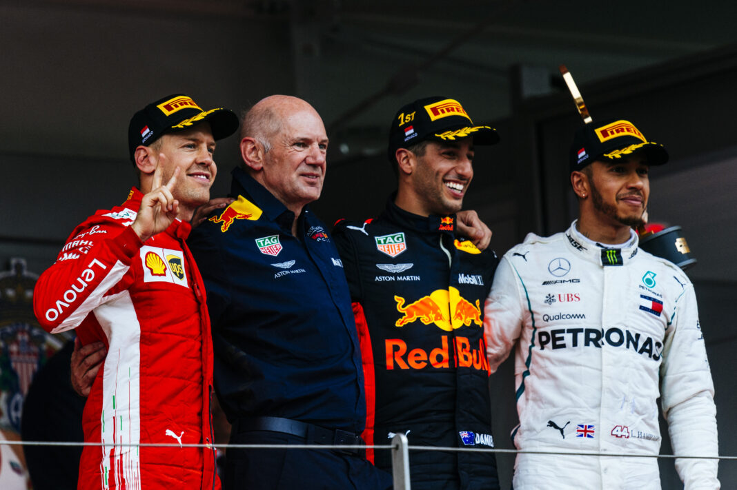 Sebastian Vettel, Daniel Ricciardo, Lewis Hamilton