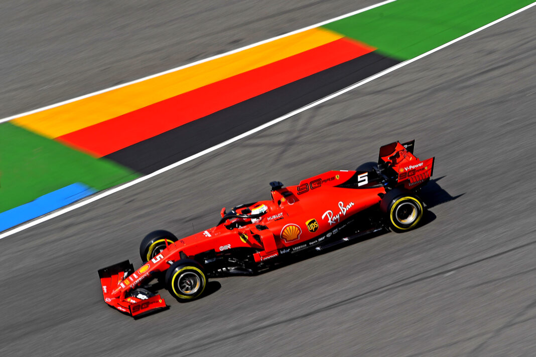 Hockenheim, Sebastian Vettel, Ferrari, racingline
