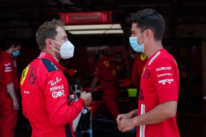 Sebastian Vettel, Charles Leclerc, Ferrari, racingline