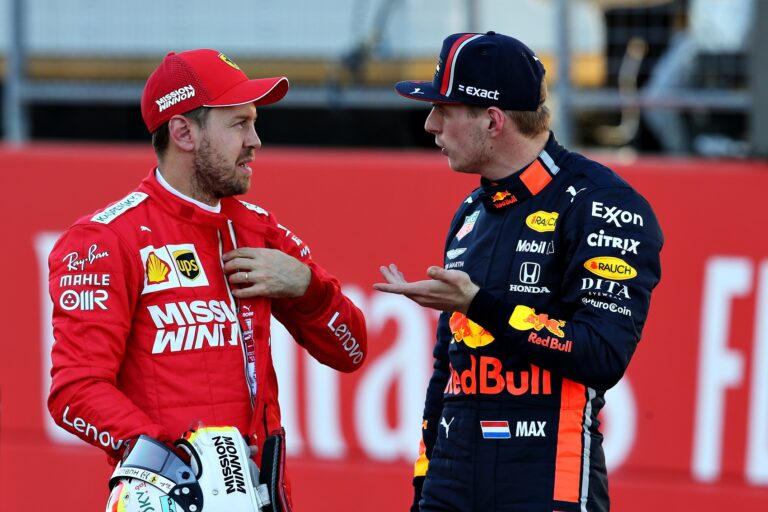 Sebastian Vettel, Max Verstappen, racingline