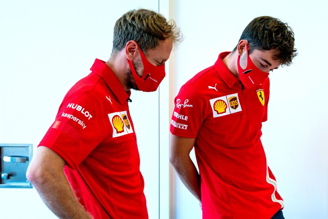 Sebastian Vettel, Charles Leclerc, Ferrari, racinlgine