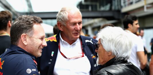 Christian Horner, Helmut Marko, Bernie Ecclestone, Red Bull, racingline