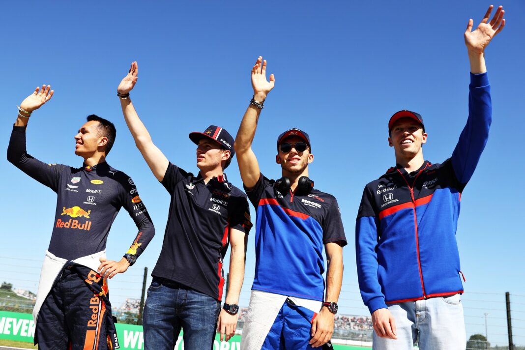 Alexander Albon, Max Verstappen, Daniil Kvyat és Pierre Gasly, Red Bull & Toro Rosso, racingline.hu