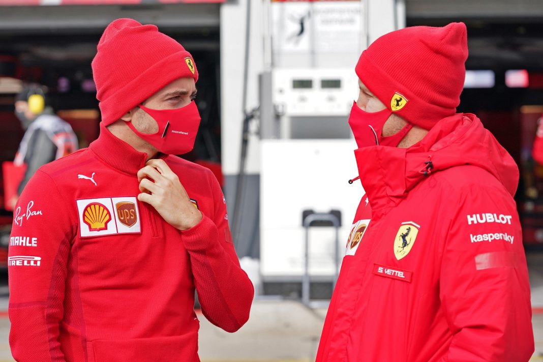 Charles Leclerc, Sebastian Vettel, Ferrari, racingline