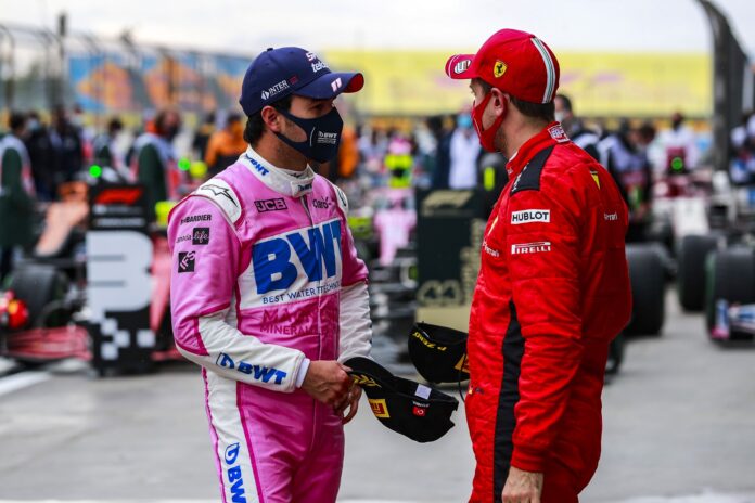 Sergio Pérez, Sebastian Vettel, Racing Point, Ferrari, racingline