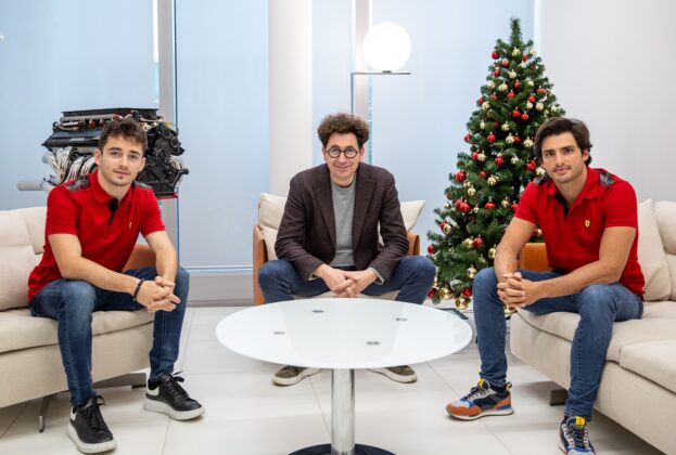 Charles Leclerc, Mattia Binptto, Carlos Sainz