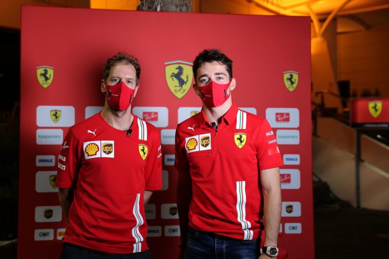 Sebastian Vettel, Charles Leclerc, Ferrari, racingline