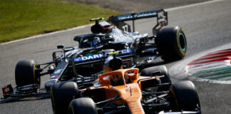 Lando Norris, McLaren, Valtteri Bottas, Mercedes, racingline