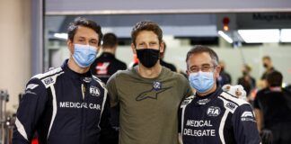 Romain Grosjean, Haas, Alan van der Merwe dr. Ian Roberts, BAFTA