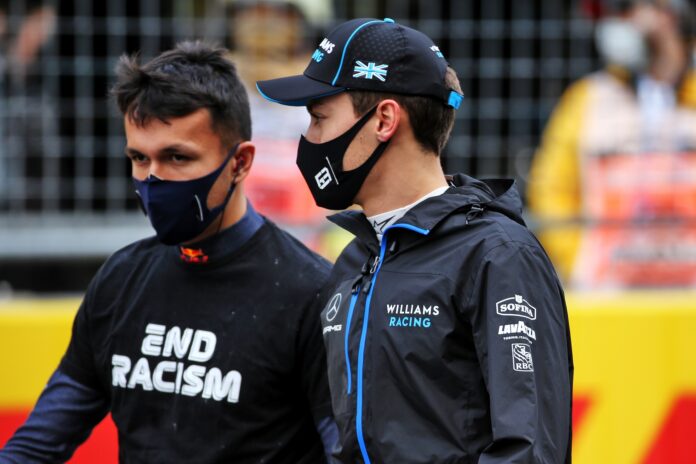Alex Albon, George Russell, Red Bull, Williams, racingline, Virtuális Nagydíj