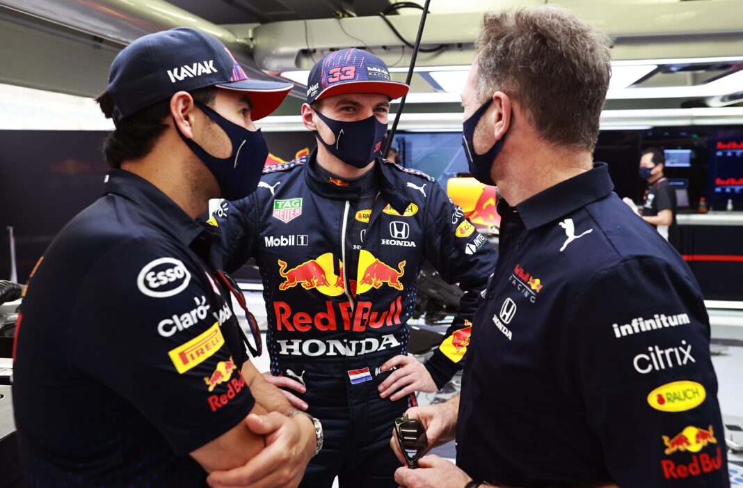 max verstappen, sergio perez, christian horner