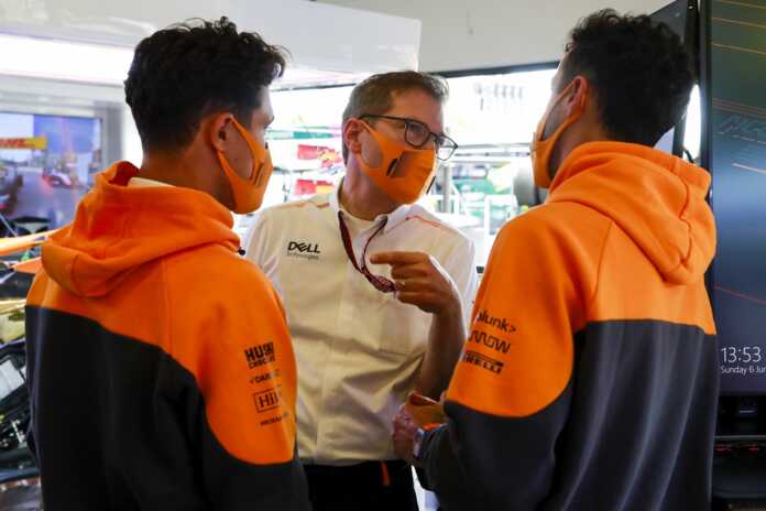 Daniel Ricciardo, Lando Norris, Andreas Seidl, McLaren