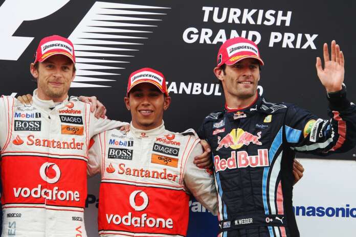 jenson button, lewis hamilton, mark webber