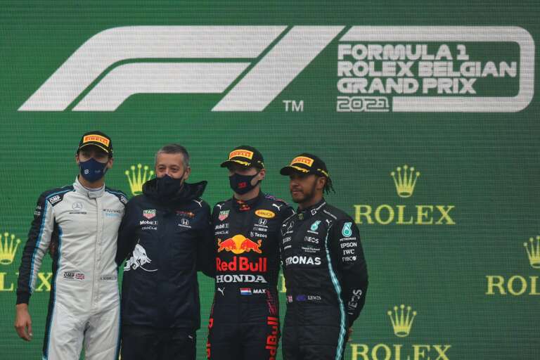 George Russell, Max Verstappen, Lewis Hamilton, Williams, Red Bull, Mercedes