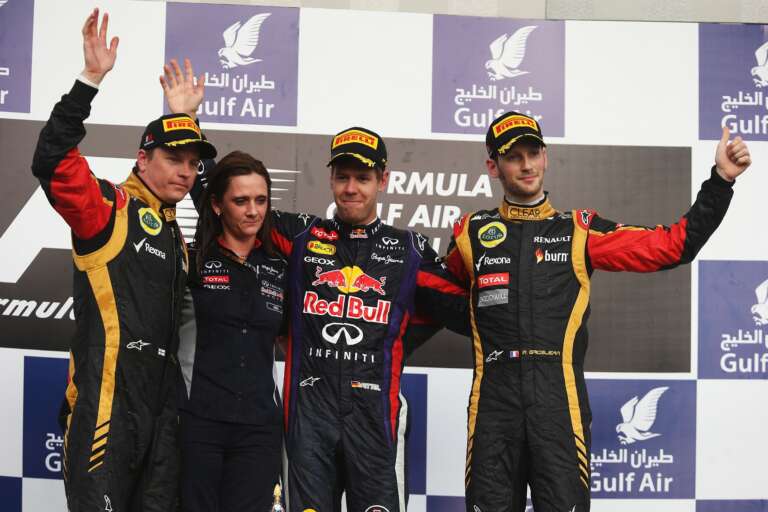 Kimi Raikkonen, Gill Jones, Sebastian Vettel and Romain Grosjean - Winners