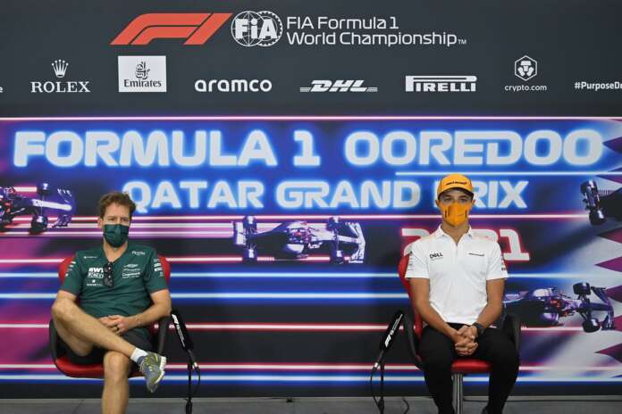 Sebastian Vettel, Lando Norris, Aston Martin, McLaren