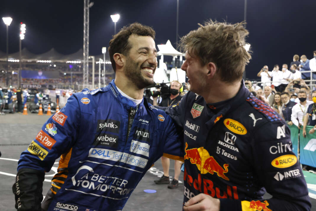 Ricciardo, Verstappen, racingline