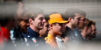 Lando Norris, Max Verstappen, Sergio Pérez, McLaren, Red Bull, grid, Forma-1