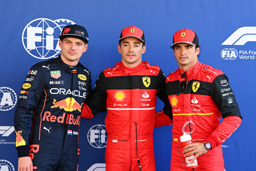 Max Verstappen, Charles Leclerc, Carlos Sainz, Red Bull, Ferrari, Spanyol Nagydíj, időmérő