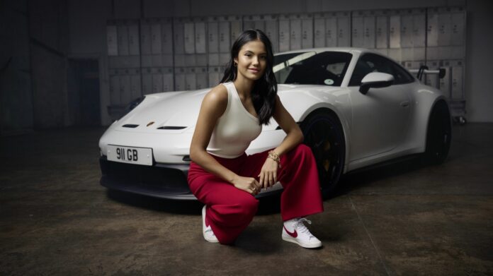 Raducanu, Porsche, racingline