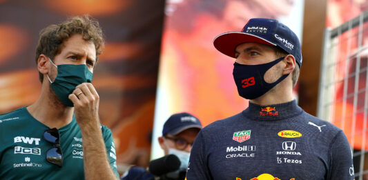 Sebastian Vettel, Max Verstappen,