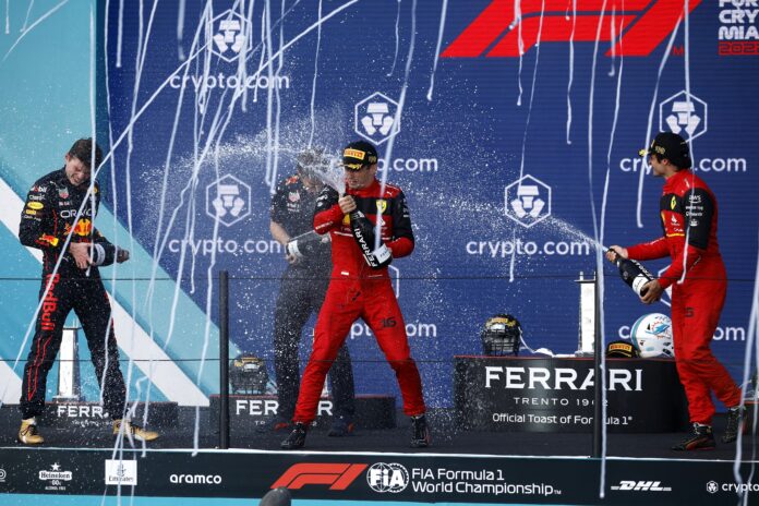Leclerc, Ferrari, Verstappen, Red Bull, Miami
