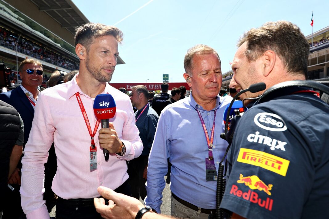 Jenson Button, Martin Brundle, Christian Horner