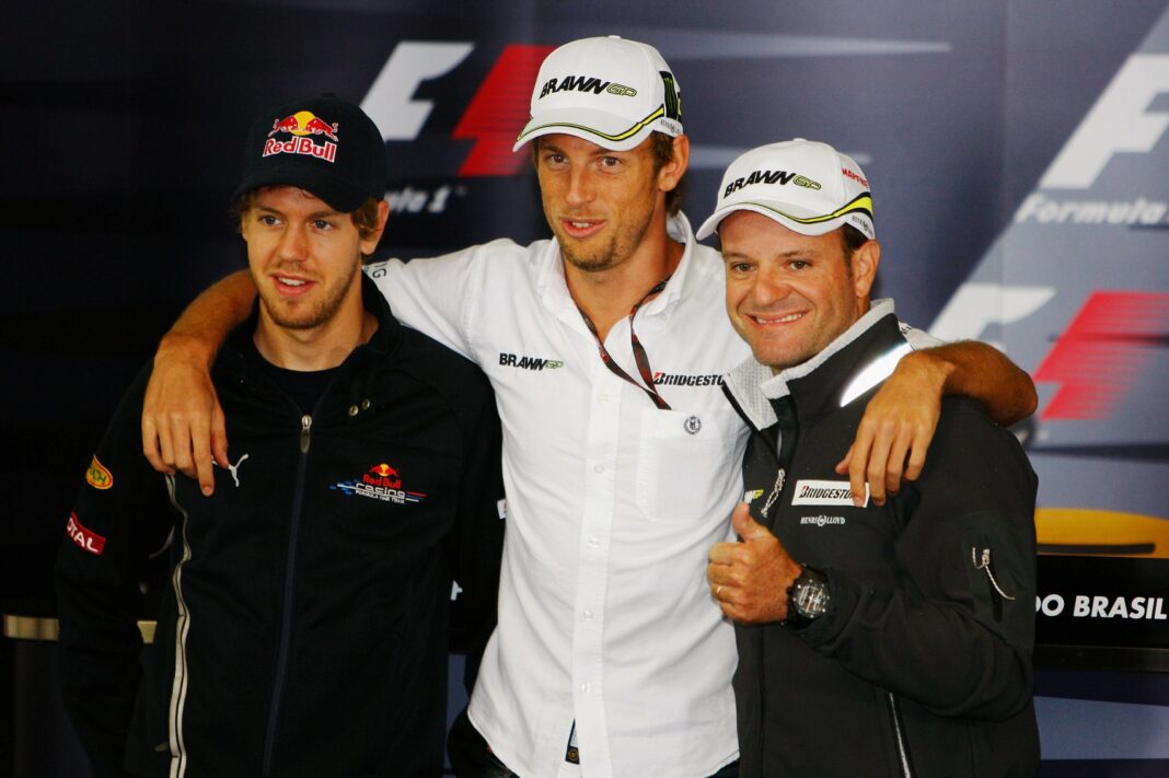 Sebastian Vettel, jenson button, Rubens Barrichello