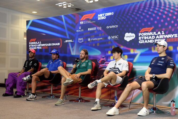 Lewis Hamilton, Fernando Alonso, Sebastian Vettel, Yuki Tsunoda, Nicholas Latifi