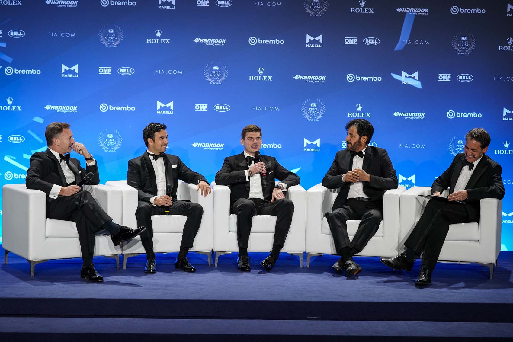 Sergio Pérez, Mohammed ben Sulayem, Sergio Pérez, Charles Leclerc