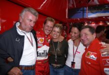 Michael Schumacher, Willi Weber, Corinna Schumacher, Jean Todt,
