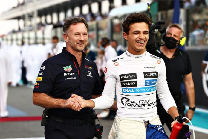Lando Norris, Christian Horner, McLaren, Red Bull