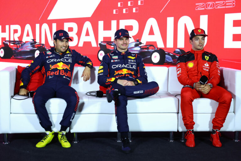 Forma-1, Sergio Pérez, Max Verstappen, Charles Leclerc, Bahreini Nagydíj 2023, szombat