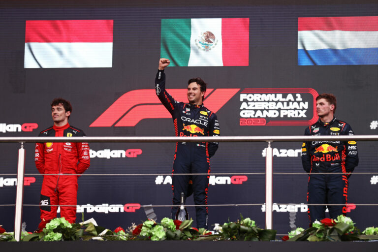 Charles Leclerc, Sergio Pérez, Max Verstappen
