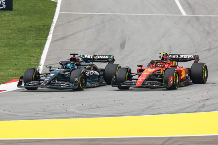 Russell Sainz Mercedes Ferrari