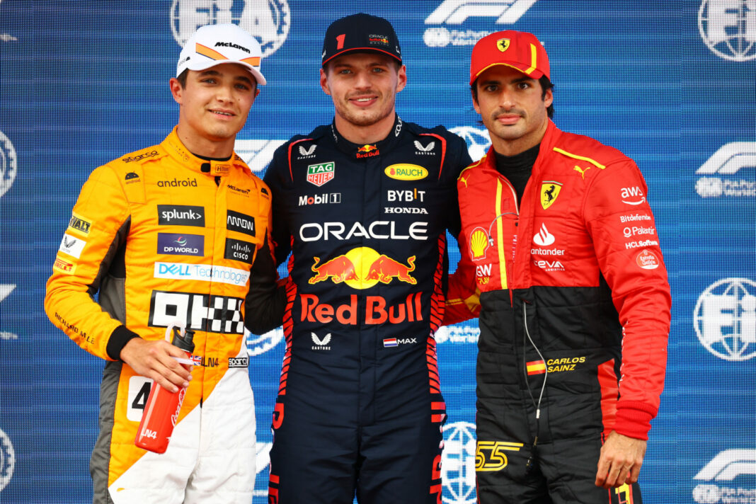 Forma-1, Lando Norris, Max Verstappen, Carlos Sainz, Spanyol Nagydíj 2023, szombat