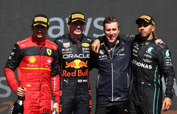 Carlos Sainz, Max Verstappen, Lewis Hamilton