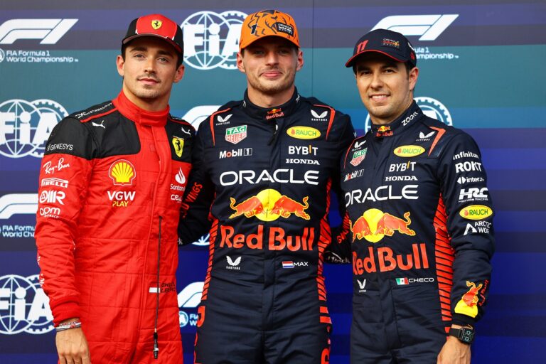 Charles Leclerc, Max Verstappen, Sergio Pérez