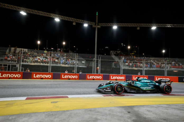 Forma-1, Lance Stroll, Aston Martin, Szingapúri Nagydíj 2023, szombat