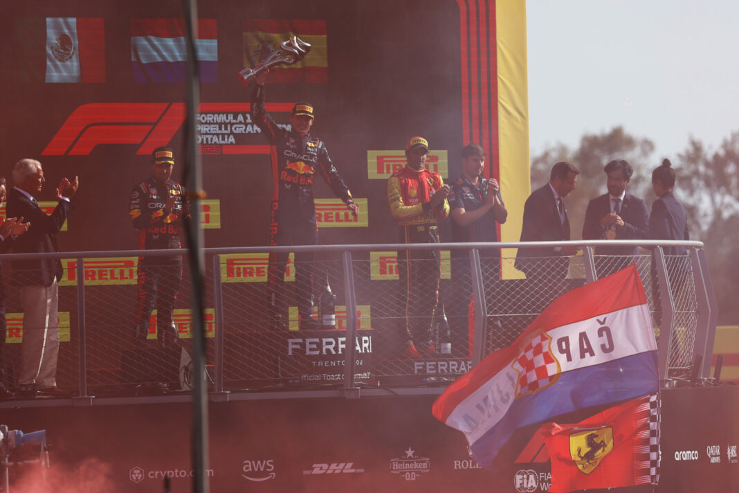 Sergio Pérez, Max Verstappen, Carlos Sainz
